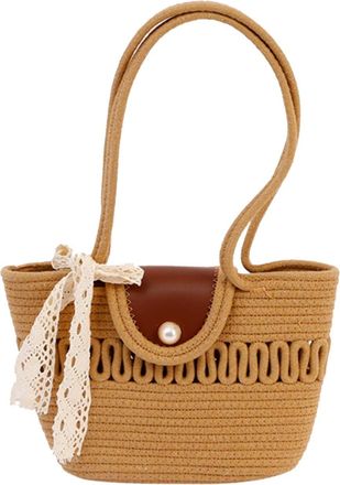 Generic Womens Straw Shoulder Bag Cute Woven Beach Crossbody Bags Handmade Ladies Handbag for Vacation Travel Work, 2026 (Brown,One Size)