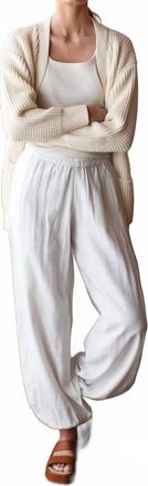 Emerson Fry Relaxed Studio Pants In Dove White Linen