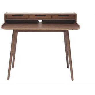 Miliboo Scrivania vintage noce 3 cassetti L110 cm OPUS