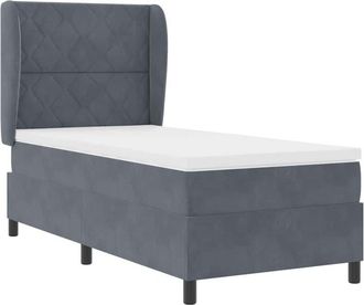 vidaXL Vidaxl - Cama Tipo Box Spring Gris Oscuro 100 X 200 Cm Terciopelo