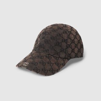 Gucci Embroidered Cotton Canvas Baseball Hat, Size XXS