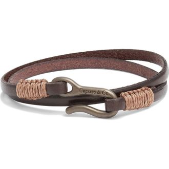 Caputo & Co. Leather Double Wrap Bracelet in Chocolate at Nordstrom