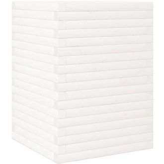vidaXL Jardinera Madera Maciza De Pino Blanco 50x50x68,5 Cm Vidaxl