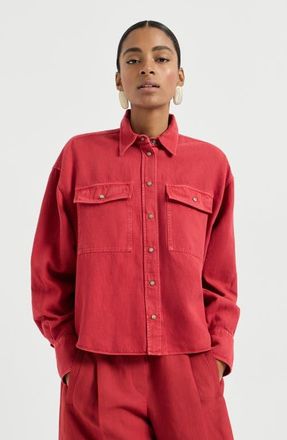 Brunello Cucinelli Garment-dyed cover shirt in Red at Nordstrom, Size Xx-Large Eu