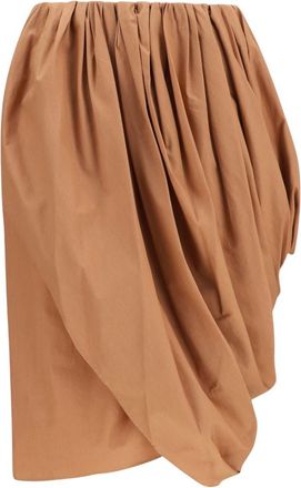 Chlo&eacute; Beige Solid Knee Length Skirt