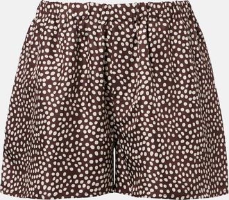 Asceno Franca polka-dot silk charmeuse shorts