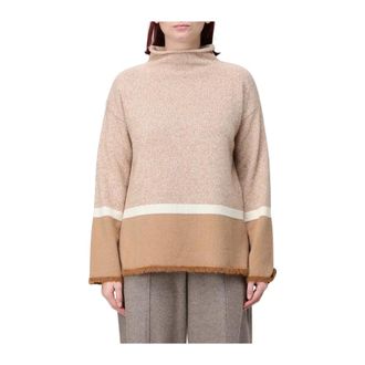 KANGRA Turtleneck Trui - Dames - Coltruien - Beige - M - Wol - Truien & Vesten