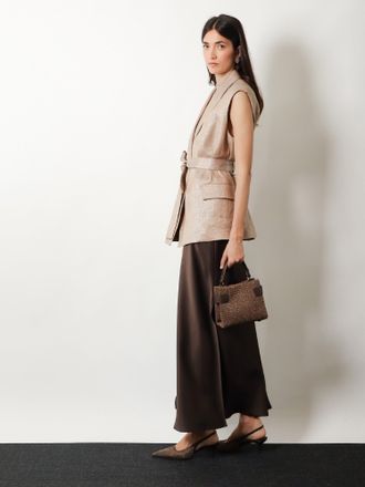 Brunello Cucinelli Womens Crossbody Bag Essence Brown Leather Shoulder