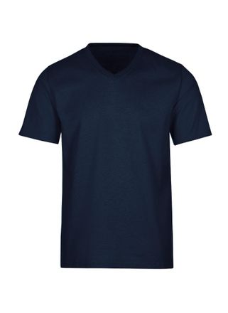 Trigema T-Shirt TRIGEMA TRIGEMA V-Shirt DELUXE Baumwolle, Herren, Gr. 4XL, blau (navy), 100% Baumwolle, Basic, Shirts T-Shirt