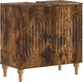 vidaXL Mueble De Lavabo Para Ba&ntilde;o Alkmaar Roble Ahumado Vidaxl