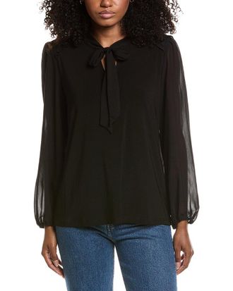 Anne Klein Ruched Shoulder Blouse