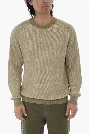 Woolrich Linen and Cotton Crew-Neck Sweater MOULINE size 3xl
