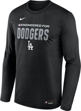 Nike Los Angeles Dodgers Authentic Collection Team Issue Nike Mens Dri-FIT MLB Long-Sleeve T-Shirt in Black | 02TJ00ALD-JE6
