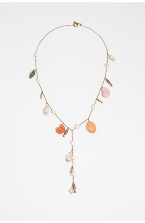 Bimba & Lola Aged Necklace With Ceramic Shells in Pearl at Nordstrom