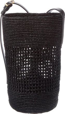 Khaite Khaite Billie Small Raffia & Leather Bucket Bag