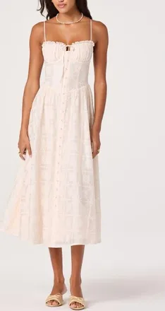 ASTR the Label Aubrey Embroidered Sleeveless Maxi Dress in Blush at Nordstrom, Size X-Small