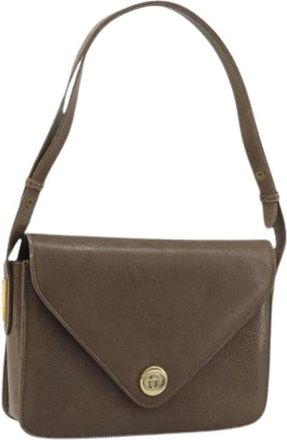 Gucci Pre-owned Leather gucci-bags - Dames - Vintage Schoudertas - Bruin - ONE Size - Vintage