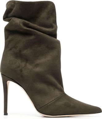 Giuseppe Zanotti suede pointed-toe boots - women - Suede - 41 - Green