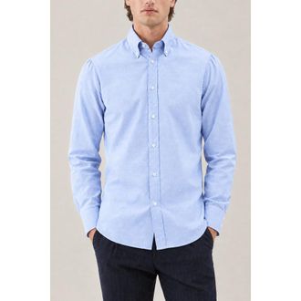 Brunello Cucinelli MenS Sky Blue Cotton Button Down Shirt, Size XXL
