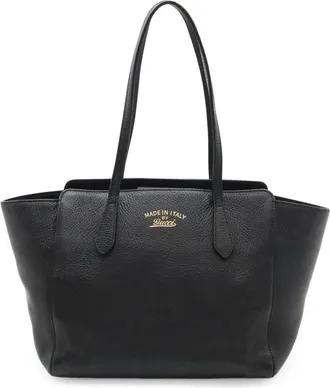 Gucci Black Leather Swing Tote (Authentic Pre-Loved)