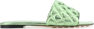 Bottega Veneta Green Nappa Leather Slippers
