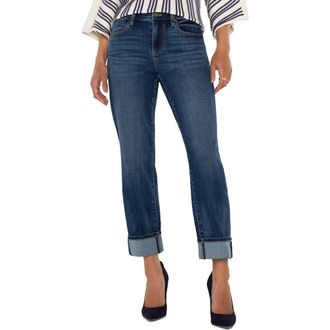 Liverpool L.A. Marley High Waist Cuff Jeans in Rushland at Nordstrom, Size 12P