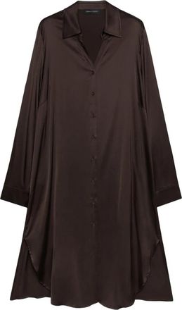 Fiorella Rubino Power Shirtdress - Dames - Shirt Kleedjes - Bruin - 2XL - Satijn - Kleedjes