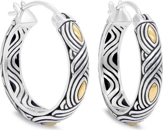 Devata 25mm Woven Hoop Earrings in Sterling Silver and 18K Gold at Nordstrom