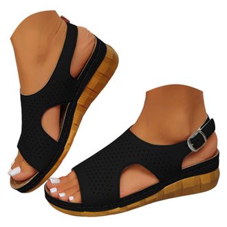 Generic Womens Perforated Slide Sandals Breathable Casual Comfortable Slippers with Holes Adjustable Button Ankle Strap Sandals Memory Foam Slipper for Summer