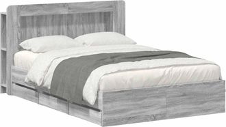 vidaXL Estructura De Cama Con Almacenamiento Y Cabecero Sonoma Gris Vidaxl