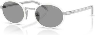 Prada Stijlvol Wit/Grijs Zonnebril - Dames - Zonnebrillen - Grijs - 52 MM - Accessoires