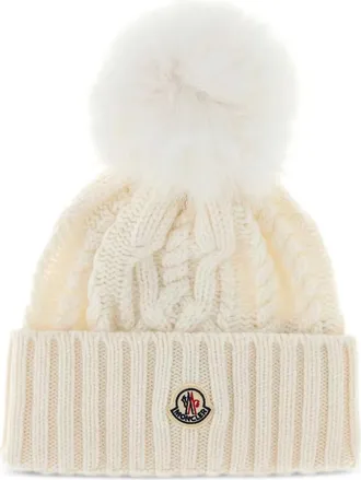 Moncler Beige Knitted Beanies Cap