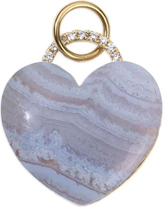 Devon Woodhill blue lace agate rock solid heart charm