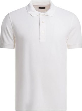 Tom Ford Polo Shirts, male, White, 2XL, Lyocell Piquet Polo
