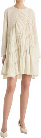 Merlette Solana Long Sleeve Mini Dress In Chalk