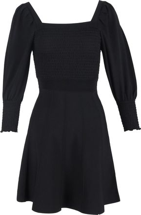 Sandro Sandro Ornela Smocked Mini Dress in Black Viscose