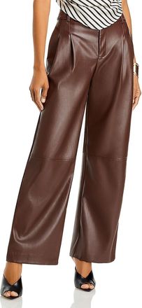Line & Dot Halle Faux Leather Pants Brown