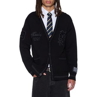 Ksubi Playoff Cotton Graphic Cardigan in Black at Nordstrom Rack, Size Medium