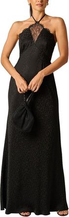 Adrianna Papell Woven Jacquard Long Dress