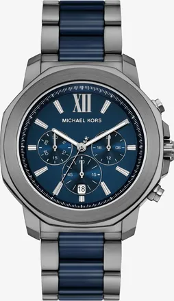 Michael Kors Oversized Prescott Gunmetal and Ceramic Watch