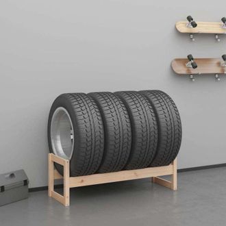 vidaXL Tire Rack 120x40x40 cm Solid Wood Pine Vidaxl