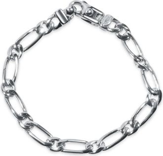 Pompeii3 Mens Single Link Figaro 14k Gold (26gram) or Platinum (36gram) 7.5mm Bracelet 8.5