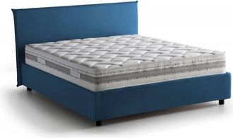 Talamo Italia Talamo Italia - Letto alla francese Aros, Letto contenitore in tessuto, Apertura frontale, con materasso Cm 140x200 incluso, 100% Made in Italy, Blu