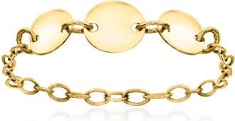 RS Pure by Ross-Simons Italian 14kt Yellow Gold Disc Cable-Chain Ring