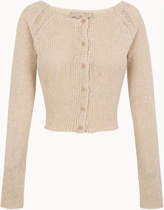 Cortana Sylvia Cardigan - Dames - Vesten - Beige - S - Katoen - Truien & Vesten