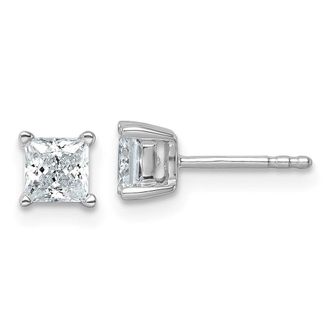 Diamond2Deal 14k Gold 1 ctw Princess Lab Grown Diamond Stud Earrings