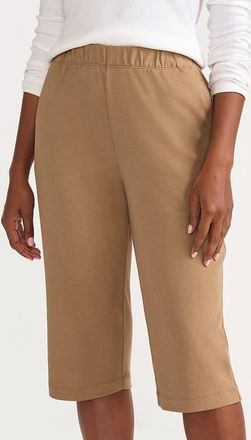 Lands End Sport Knit High Rise Elastic Waist Capri Pants in Rich Camel at Nordstrom, Size X-Small P