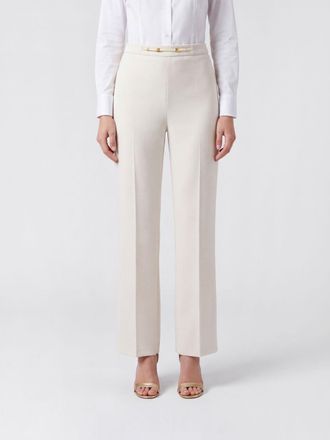 Elisabetta Franchi Slim-Fit Cropped Cr&ecirc;pe Trousers