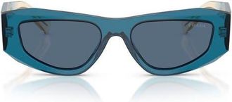 Prada 52mm Pillow Sunglasses in Blue /Dark Blue at Nordstrom
