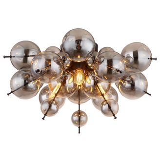 Globo Lighting Plaf&oacute;n - Udo - Negro - Vidrio - &Oslash; 55cm - E14 - 15633ds